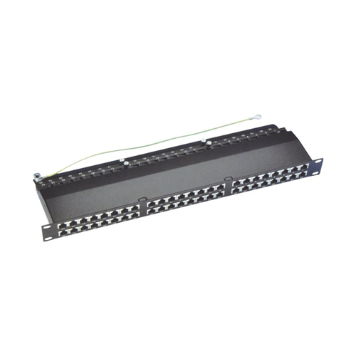 Panel de Parcheo Linkedpro LPPPCS6A48P 48 Puertos, Soporta Cat6A, Color Negro