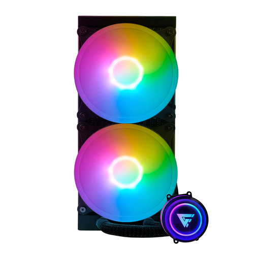 Sistema de Enfriamiento Liquido Game Factor LQG601-BK, 2x 120mm, Argb, Negro