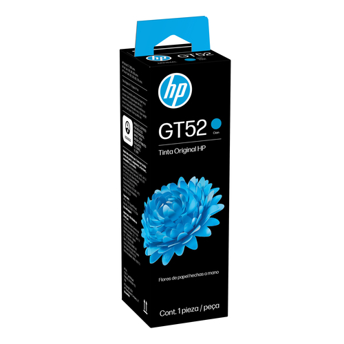 Botella de Tinta Cian HP GT52 70ml Original para Impresoras Smart Tank
