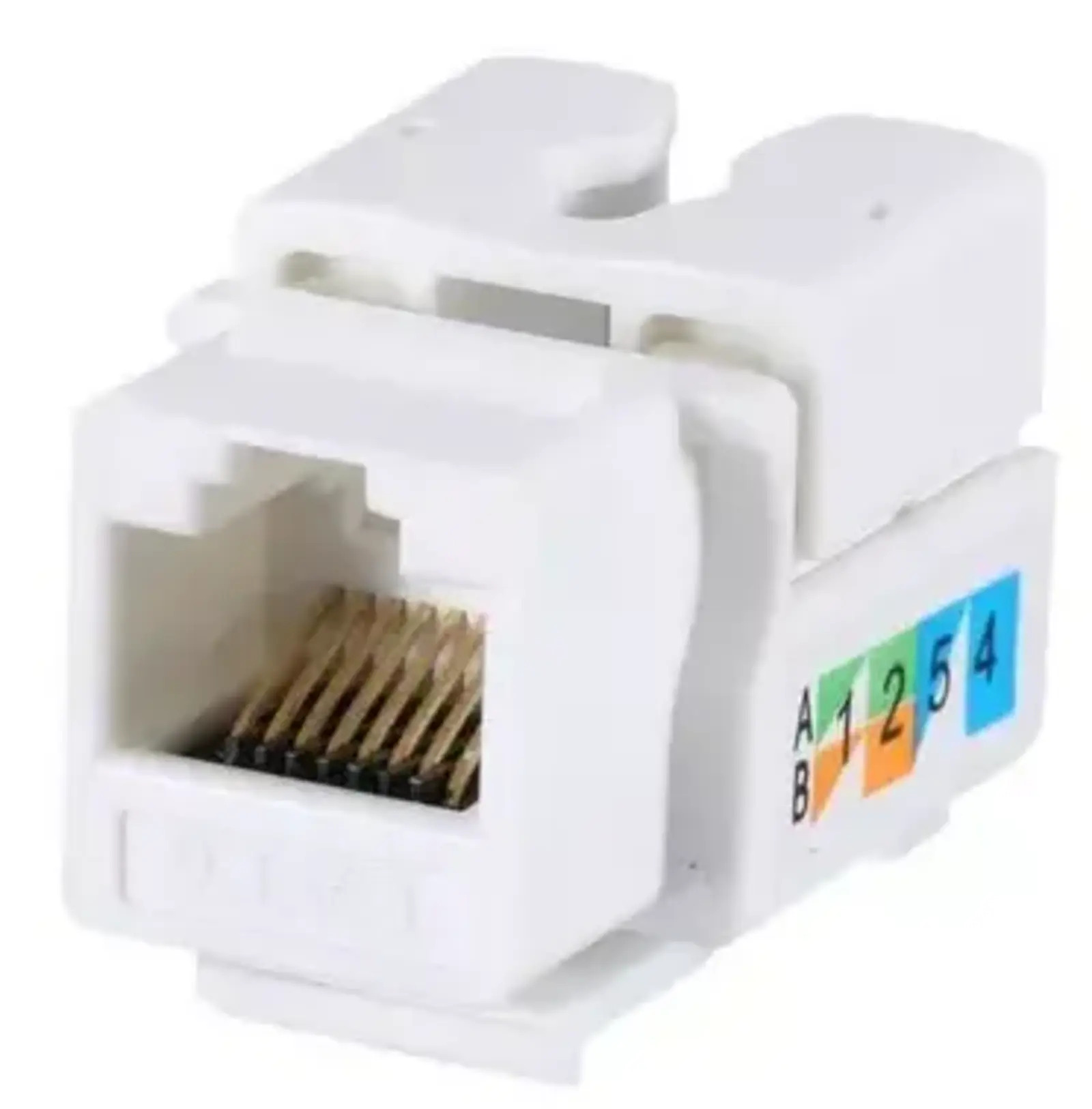 Jack Saxxon Keystone RJ45, 8 Hilos, Cat 6, Compatible con Calibres Awg 22-26, Blanco