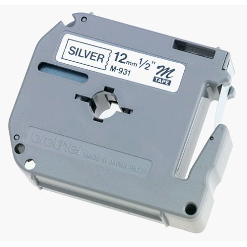 Etiquetas para Impresora Brother M931, Plata, M, 26.2 ft, 2.54 cm (1")