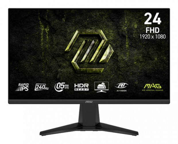 Monitor MSI Mag 245F X24 LCD, 23.8", Full HD, Rapid IPS, 240 Hz, 0.5 ms, Negro