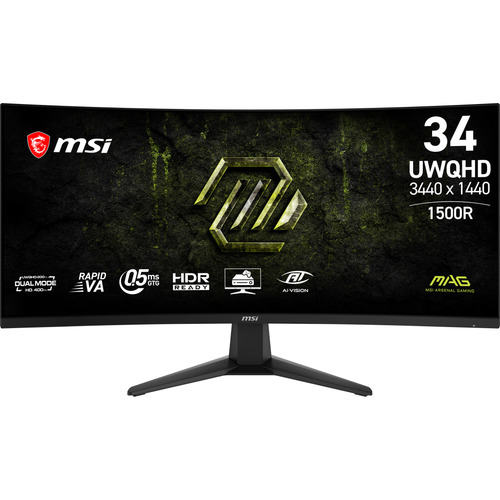 Monitor LED MSI 34" (mag 346cqdf E20) 3440x1440,curvo,200hz,rapid Va,1*dp, 2*hdmi,1, Display Hdr