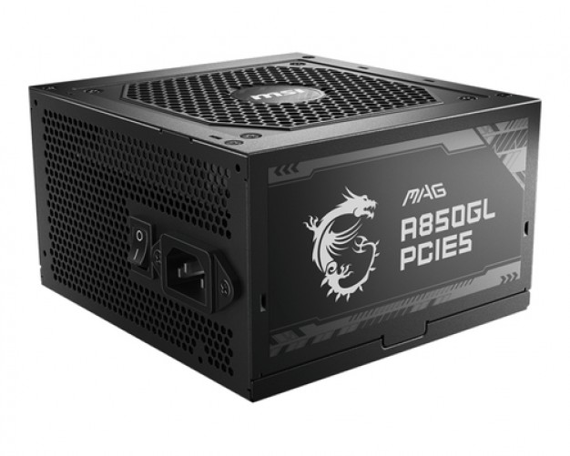 Fuente de Poder MSI Mag A850GL PCIE5 850 W, 80 Plus Gold, 5x SATA, 2x Molex, 20+4 Pin ATX