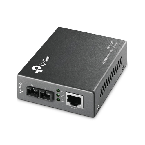 TP-Link MC100CM - Convertidor de Fibra A?ptica Multimodo con 1 Puerto RJ45 10/100 Mbps y Puerto de Fibra A?ptica Sc 100 Mbps. Alcance de Hasta 2 km y Funcia?n Plug And Play.