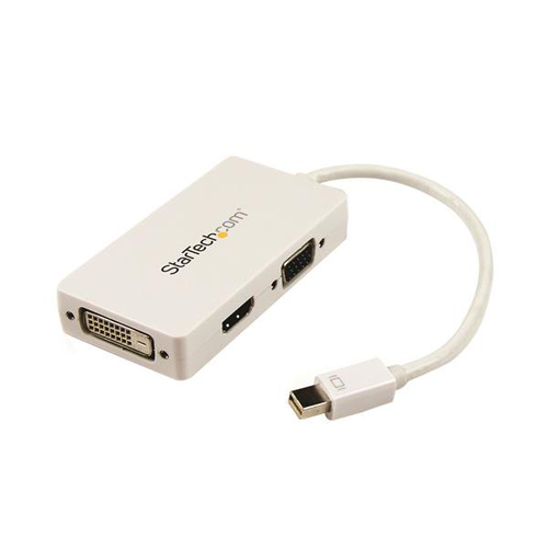 Adaptador Startech Conversor de Mini Displayport a VGA Dvi o HDMI - Convertidor A/v 3 en 1 para Viajes - Blanco, 1080p - 1920x1200 - Blanco (MDP2VGDVHDW)