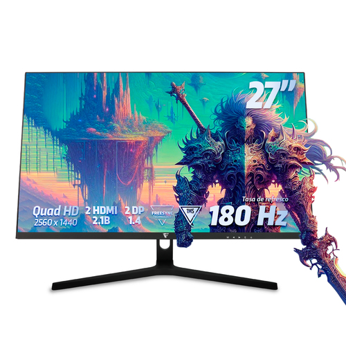 Monitor Gamer MG701-V2 Game Factor Vorago / 27 pulg / Plano / 180 Hz / 1 ms / IPS / Freesync / Qhd 2560 x 1440 / VESA 100 /