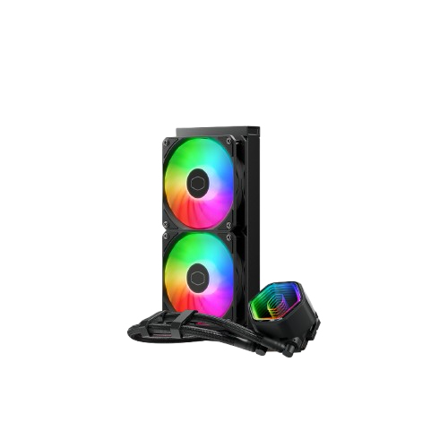 Enfriamiento Liquido Cooler Master 240 Core II Argb, 240mm, 2X120MM, Negro