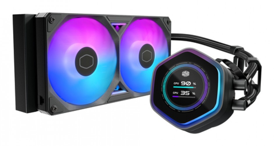 Enfriamiento Liquido_ Cooler Master Masterliquid Atmos II 240 LCD Black 2 x 12 cm, 2500 rpm, Negro