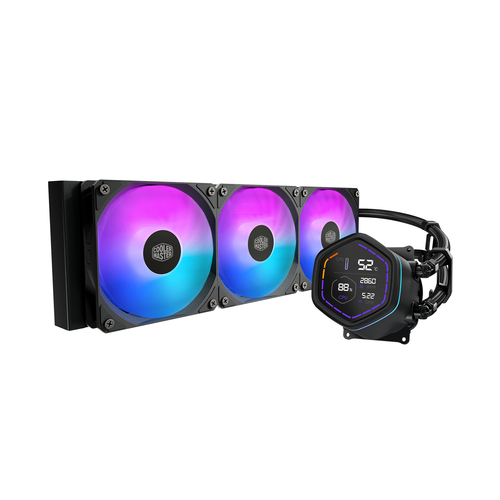Enfriamiento Liquido_ Cooler Master Masterliquid Masterliquid Core Nex Digital 3 x 12 cm, 1750 rpm, Negro