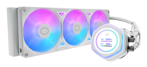 Enfriamiento Liquido Cooler Master Masterliquid Atmos II 360 LCD White 3 x 12 cm, 2500 rpm, Blanco
