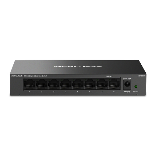 Switch Mercusys 8 Puertos MS108GS No Administrado, RJ-45 8, Gigabit Ethernet 10/100/1000, Negro