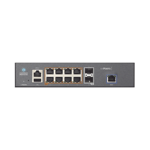Switch Cambium Networks Cnmatrix EX1010-P Gestionado, L2/L3, RJ-45 8, Gigabit Ethernet (10/100/1000), 8 PoE, 1U, Negro