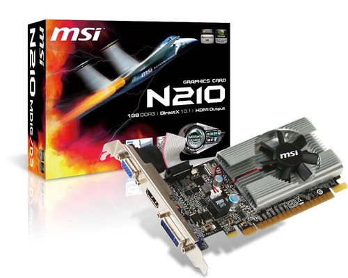Tarjeta de Video MSI Nvidia Geforce 210, 1GB DDR3, 64 Bits, PCI-e 2.0, HDMI, Dvi-i, VGA