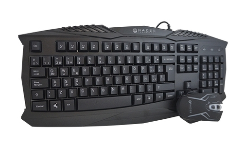 Kit Teclado y Mouse Naceb Technology NA-617 Conexión USB, Retroiluminado, Color Negro