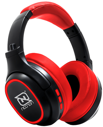 Audífonos Necnon NBH-02 de Mano, Inalámbrico y Alámbrico, 3.5 mm, USB, Bluetooth, Rojo