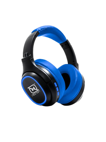 Audífonos Necnon NBH-02 de Mano, Inalámbrico y Alámbrico, 3.5 mm, USB, Bluetooth, Negro, Azul