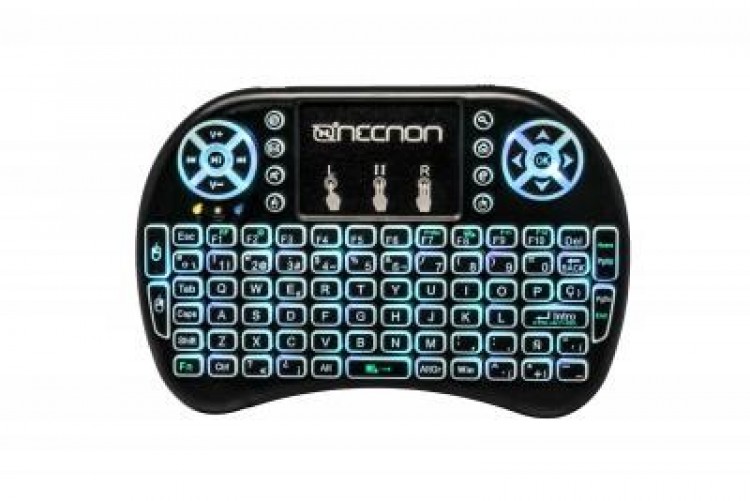 Teclado Necnon NCR-01 Inalámbrico, Rf Inalámbrico, LED RGB, Negro