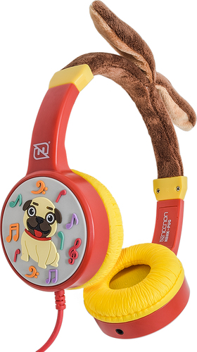 Audífonos Necnon Nbhk-pug Diadema, Alámbrico, Rojo, Amarillo
