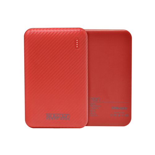 Power Bank Necnon NPW-05FB 5000 mAh, Universal, USB, Rojo