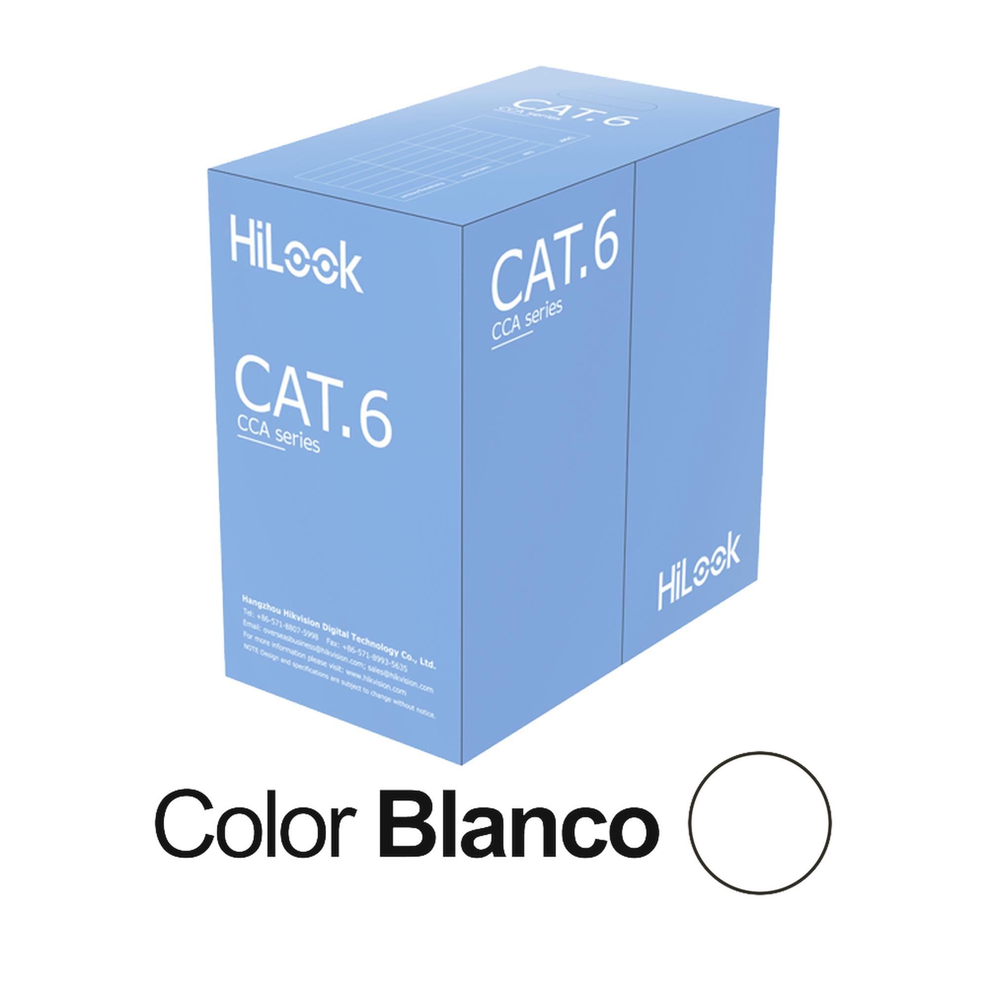 Bobina de Cable Hilook UTP, Cat6, 305m, Interior, Blanco