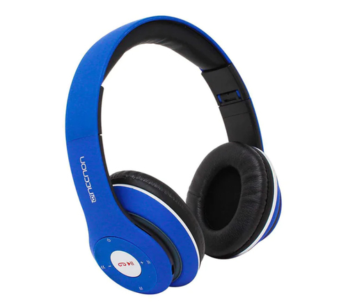 Audífonos Necnon Diadema, Inalámbrico y Alámbrico, 3.5 mm, Bluetooth, Azul