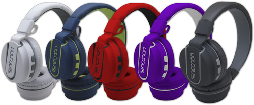Audífonos Necnon NBH-05 Bt Diadema, Inalámbrico, 3.5 mm, USB, Bluetooth, Rojo