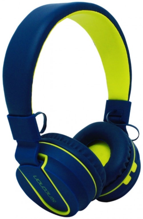 Audífonos Necnon On-ear NBH-05 Diadema, Inalámbrico y Alámbrico, 3.5 mm, USB, Bluetooth, Azul, Amarillo