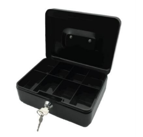 Caja Dinero Nextep Meta¡lica Grande 25cm Color Negro