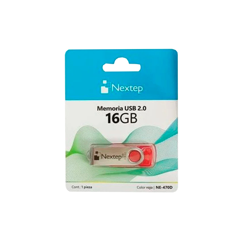 Memoria USB Nextep NE-470D 16 GB USB Tipo A, 2.0, Color Rojo