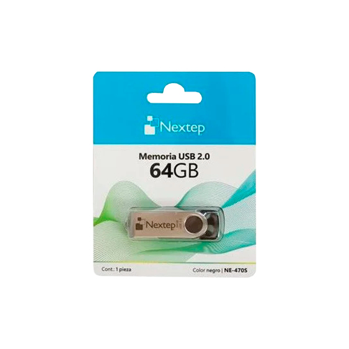 Memoria USB Nextep NE-470S 64 GB USB Tipo A, 2.0, Color Negro