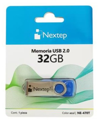 Memoria USB Nextep NE-470T 32 GB USB Tipo A, 2.0, Color Azul, Gris