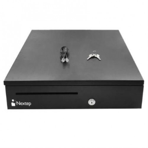 Cajon de Dinero para Punto de Venta Nextep NE-515, 5 Billetes, 8 Monedas, RJ-11, Negro