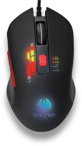 Mouse Necnon Ngm-hydra 6 Botones, USB Tipo A, Negro