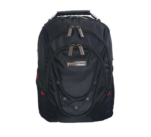 Mochila Swiss Mobility NSB1072 Bolsa Delantera, Bolsa Lateral, Bolsillo Superior, Tamaño Max de Pantalla 16", Poliéster, Cloruro de Polivinilo (pvc), Color Negro