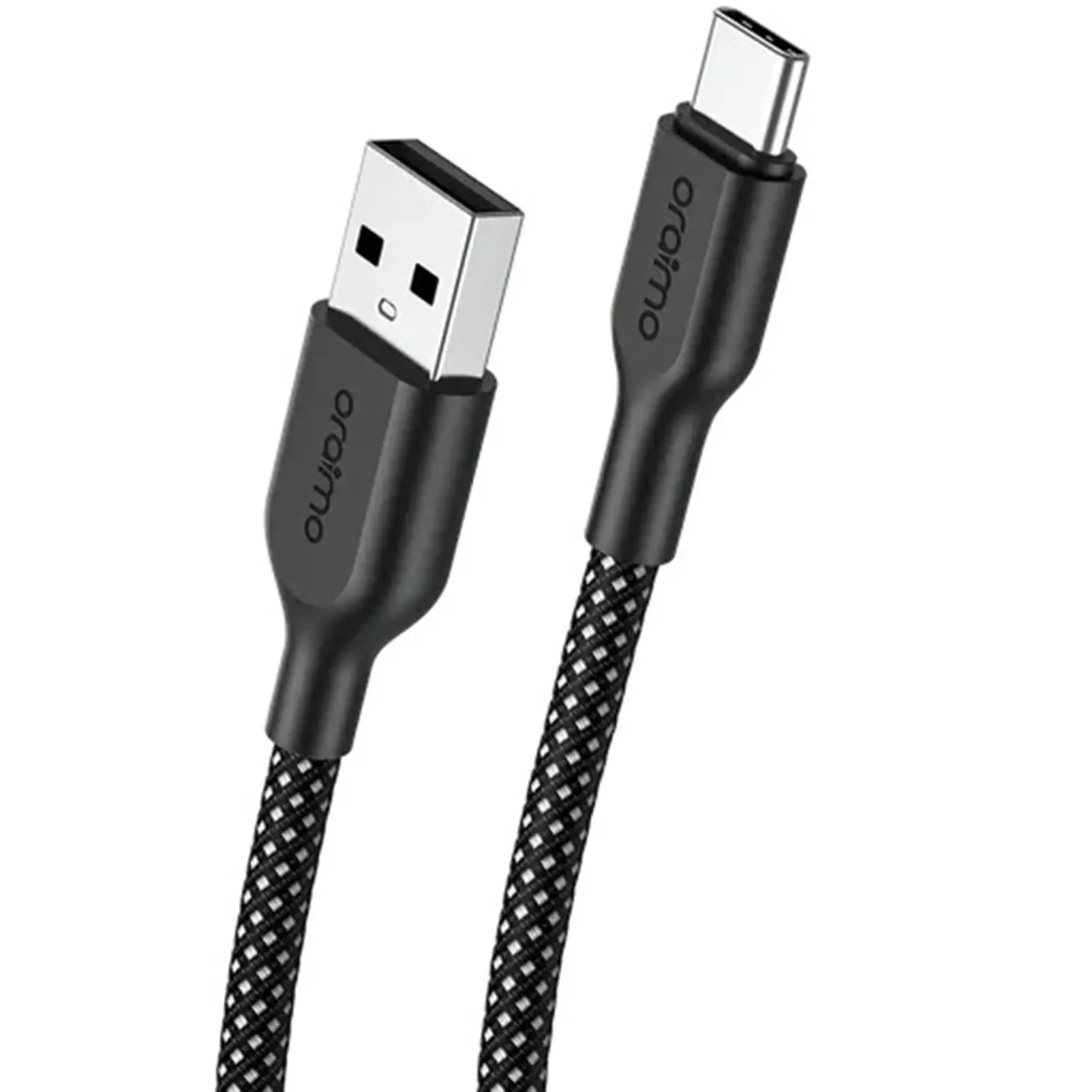 Cable USB Oraimo Tipo A a Tipo C, Carga Rapida 60W y 3a, Datos 480 Megabits por Segundo, 1 Metro, Diseno Trenzado Ultradurable en Color Negro.