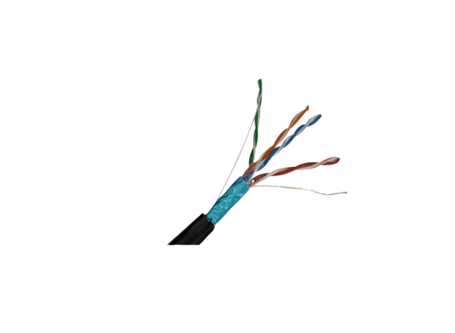 Cable Blindado Saxxon FTP 100% Cobre, Categoria 5E, Color Negro, Exterior, 150m, Aplicaciones CCTV, Redes de Datos, (OFTPCAT5ECOPE150N)