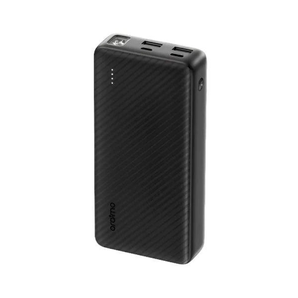 Power Bank Oraimo Traveler 15 20000 mAh, Carga Rapida 15W, Doble USB-A, Tipo C, Entradas Duales, Linterna LED, Negro.