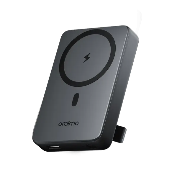 Power Bank Oraimo Magpower 15, 10000mAh, Carga Inalambrica Magnetica 15W, Carga por Cable 22.5W, USB-C, USB-A, Soporte Plegable.