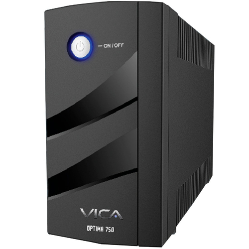 No Break Vica Optima 750 0.75 kVA / 400 W, Entrada 127 V, 6 Salidas AC, Negro