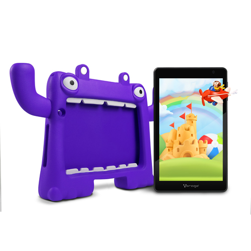 Tablet Vorago PAD-8-KIDS, Quadcore 2 GHz, Pantalla 8 Pulgadas, Androit 13, RAM 4GB, Almacenamiento 64GB, WiFi, Bt, Funda Morada