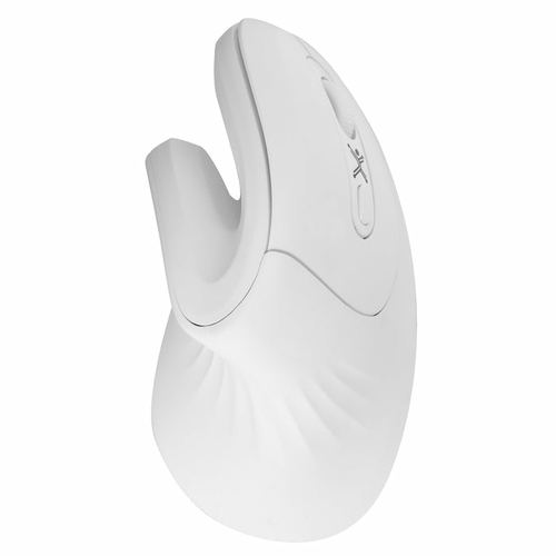 Mouse Perfect Choice Snouse, Optico Inalambrico, 1600 dpi, 6 Botones, Diseno Vertical Ergonomico, Blanco.