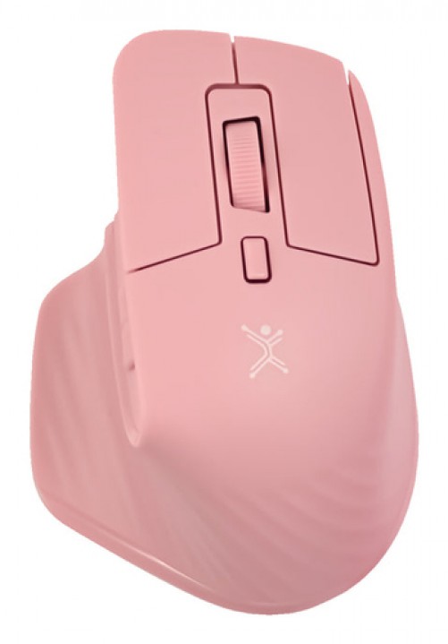 Mouse Perfect Choice PC-045281, Optico Inalambrico, 1600 dpi, Conectividad Dual 2.4 GHz y Bluetooth, 4 Botones, Rosa.