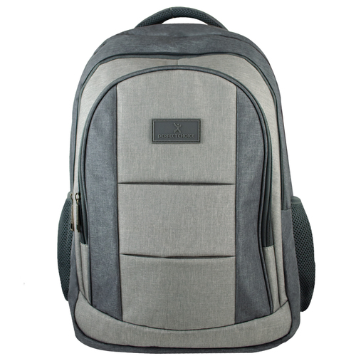 Mochila Perfect Choice PC-084204 Bolsa Delantera, Bolsa Lateral, 3 Compartimentos, Tamaño Max de Pantalla 17", Poliéster, Color Gris