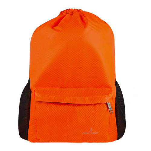 Mochila Perfect Choice PC-084631 Poliéster, Color Negro, Naranja