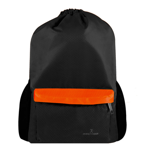 Mochila Perfect Choice PC-084730 Poliéster, Color Negro, Naranja