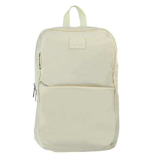 Mochila Perfect Choice PC-084822 Bolsillo Inferior, Bolsa Delantera, Tamaño Max de Pantalla 14", Color Beige