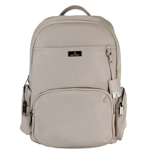 Mochila Perfect Choice Petalia Bolsillo Trasero, Bolsa Delantera, Bolsa Lateral, Tamaño Max de Pantalla 15.6", Poliéster, Color Beige