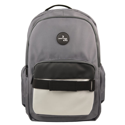 Mochila Perfect Choice PC-085201 Bolsa Delantera, Poliéster, Color Gris