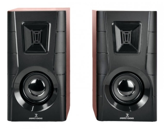 Bocinas Perfect Choice PC-112686 3.5 mm, Alámbrico, Hogar, Negro, Madera